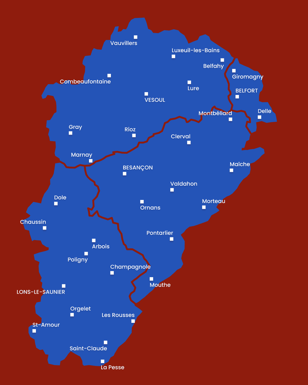 Carte de Franche-Comté
