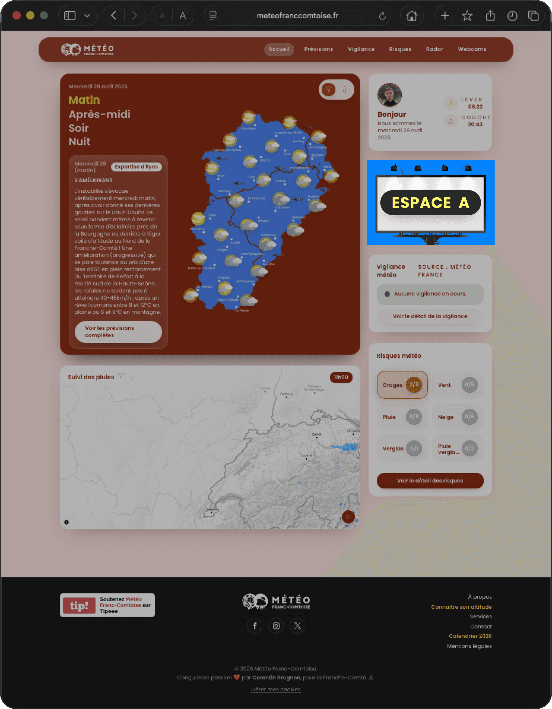 Emplacement Espace A sur ordinateur